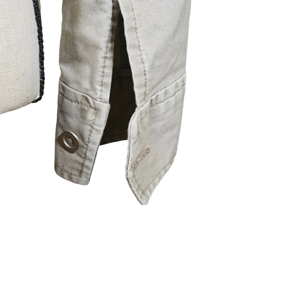 French Cuff 100% Cotton Women's Jean Jacket, Tan, Small - Picture 6 of 11